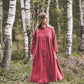 SUTEMA front buttons 3/4 sleeves linen shirtdress in Red bricks color
