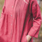 SUTEMA front buttons 3/4 sleeves linen shirtdress in Watermelon color