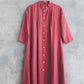 SUTEMA front buttons 3/4 sleeves linen shirtdress in Watermelon color