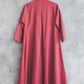 SUTEMA front buttons 3/4 sleeves linen shirtdress in Watermelon color
