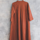 SUTEMA front buttons 3/4 sleeves linen shirtdress in Red bricks color