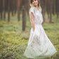 RASA short sleeves maxi linen dress with Lavender print