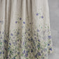 PIEVA short sleeves maxi linen dress with Linen field print