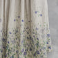 RAMUNĖ short sleeves midi linen dress with Linen field print