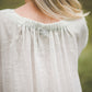 PIEVA short sleeves maxi linen dress with Green Forest print