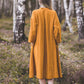 SUTEMA front buttons 3/4 sleeves linen shirtdress in Honey yellow