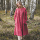 SUTEMA front buttons 3/4 sleeves linen shirtdress in Watermelon color