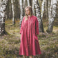 SUTEMA front buttons 3/4 sleeves linen shirtdress in Watermelon color
