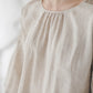 RŪTA midi linen dress with crochet lace in Natural linen color