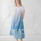 RASA short sleeves maxi linen dress with Linen field print