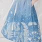 RASA short sleeves maxi linen dress with Blue Ombre Floral print