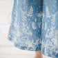 TYLA wide leg linen culottes pants with Blue Ombre Floral print