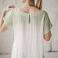 RAMUNĖ short sleeves midi linen dress with Green Forest print