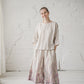 TYLA wide leg linen culottes pants with Lavender print