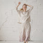 TYLA wide leg linen culottes pants with Lavender print