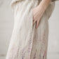 TYLA wide leg linen culottes pants with Lavender print
