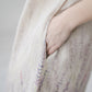 RAMUNĖ short sleeves midi linen dress with Lavender print