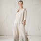 TYLA wide leg linen culottes pants with Linen field print