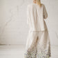 TYLA wide leg linen culottes pants with Linen field print