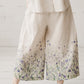 TYLA wide leg linen culottes pants with Linen field print