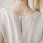 RAMUNĖ short sleeves midi linen dress with Lavender print
