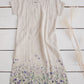 RAMUNĖ short sleeves midi linen dress with Linen field print