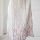 RAMUNĖ short sleeves midi linen dress with Lavender print
