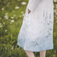 MIGLA midi linen dress with Blue Ombre Forest print