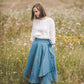 ŽIEDAS Full circle linen wrap skirt in Teal color
