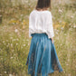ŽIEDAS Full circle linen wrap skirt in Teal color