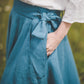 ŽIEDAS Full circle linen wrap skirt in Teal color