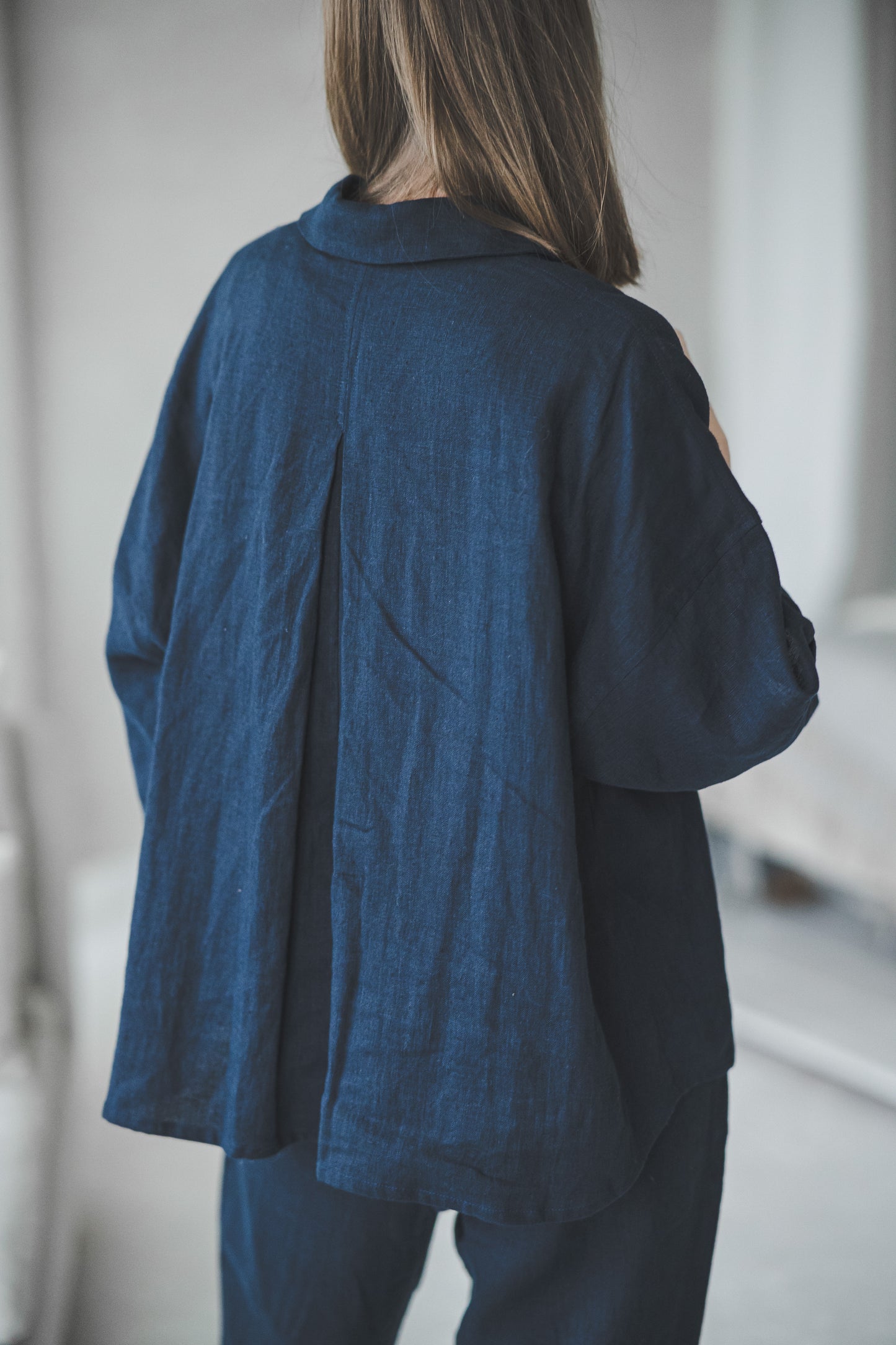 Loungewear set of oversized shirt and pants in Royal blue