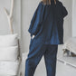 Loungewear set of oversized shirt and pants in Royal blue