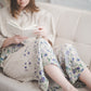 TYLA wide leg linen culottes pants with Linen field print