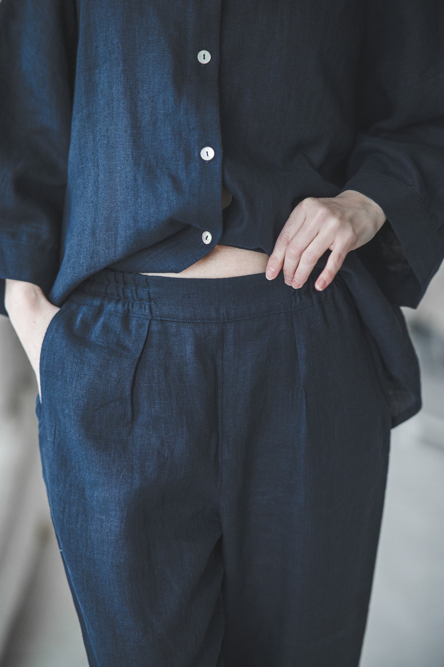 Loungewear set of oversized shirt and pants in Royal blue