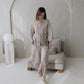 TYLA wide leg linen culottes pants with Lavender print