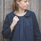 PASAKA round collars maxi linen dress in Royal blue