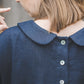 PASAKA round collars maxi linen dress in Royal blue