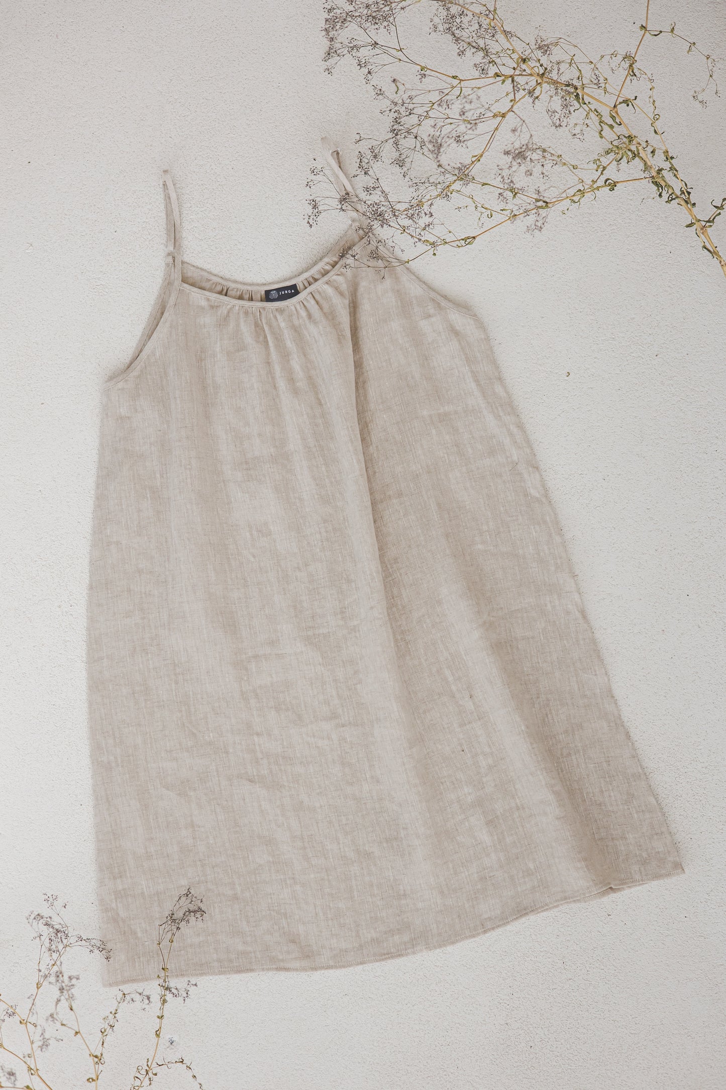 Linen Camisole nightdress in unbleached Natural linen color