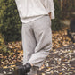 ŪKANA unisex linen baggy balloon pants in Natural Blue stripes