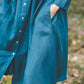 SUTEMA front buttons 3/4 sleeves linen shirtdress in Indigo blue