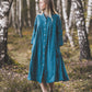 SUTEMA front buttons 3/4 sleeves linen shirtdress in Azure blue
