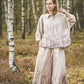 TYLA wide leg linen culottes pants with Lavender print