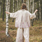 TYLA wide leg linen culottes pants with Lavender print