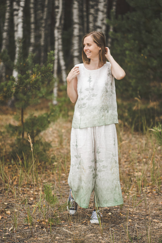 Set of TYLA pants & Tank top with Green Ombre Forest print