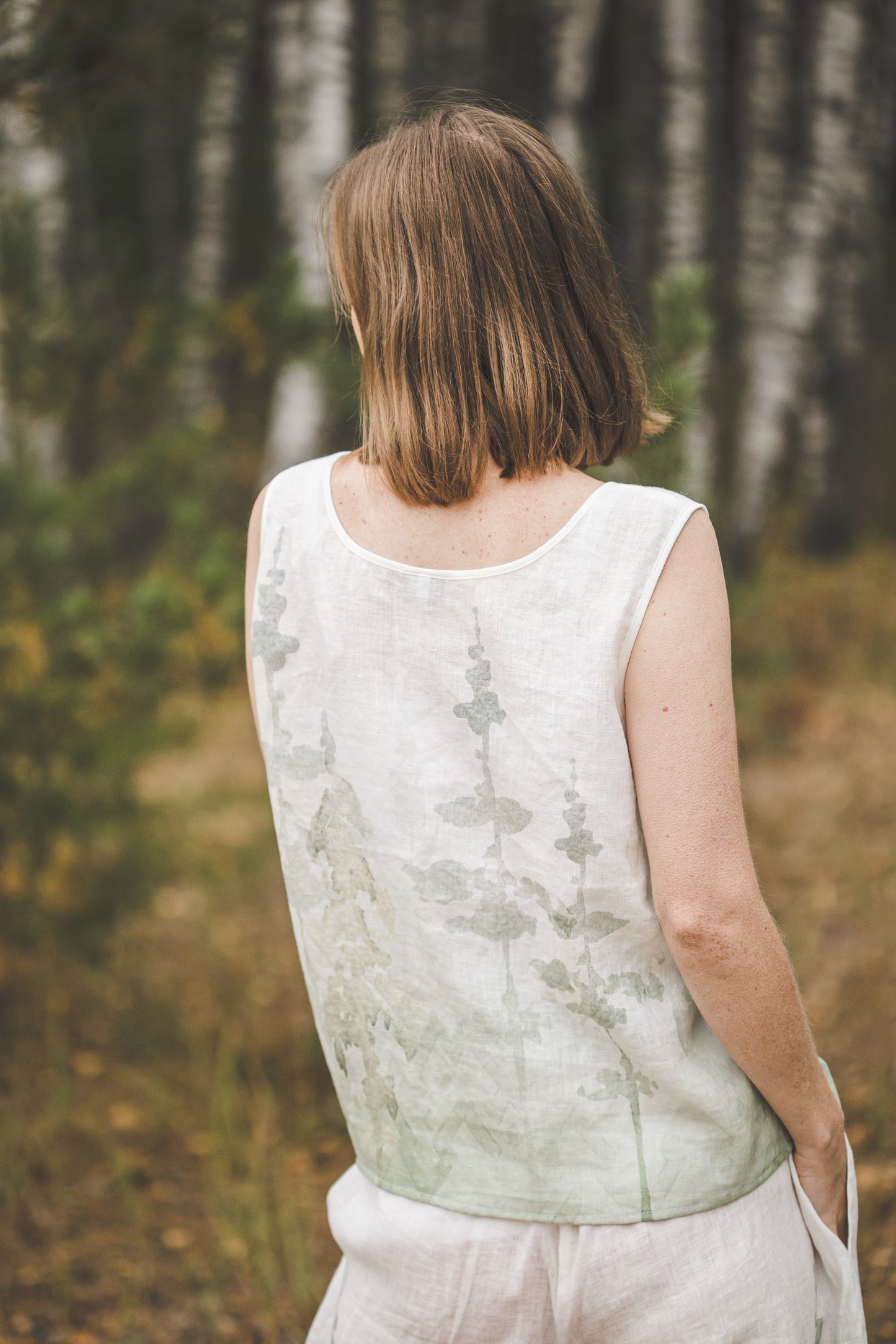 Set of TYLA pants & Tank top with Green Ombre Forest print