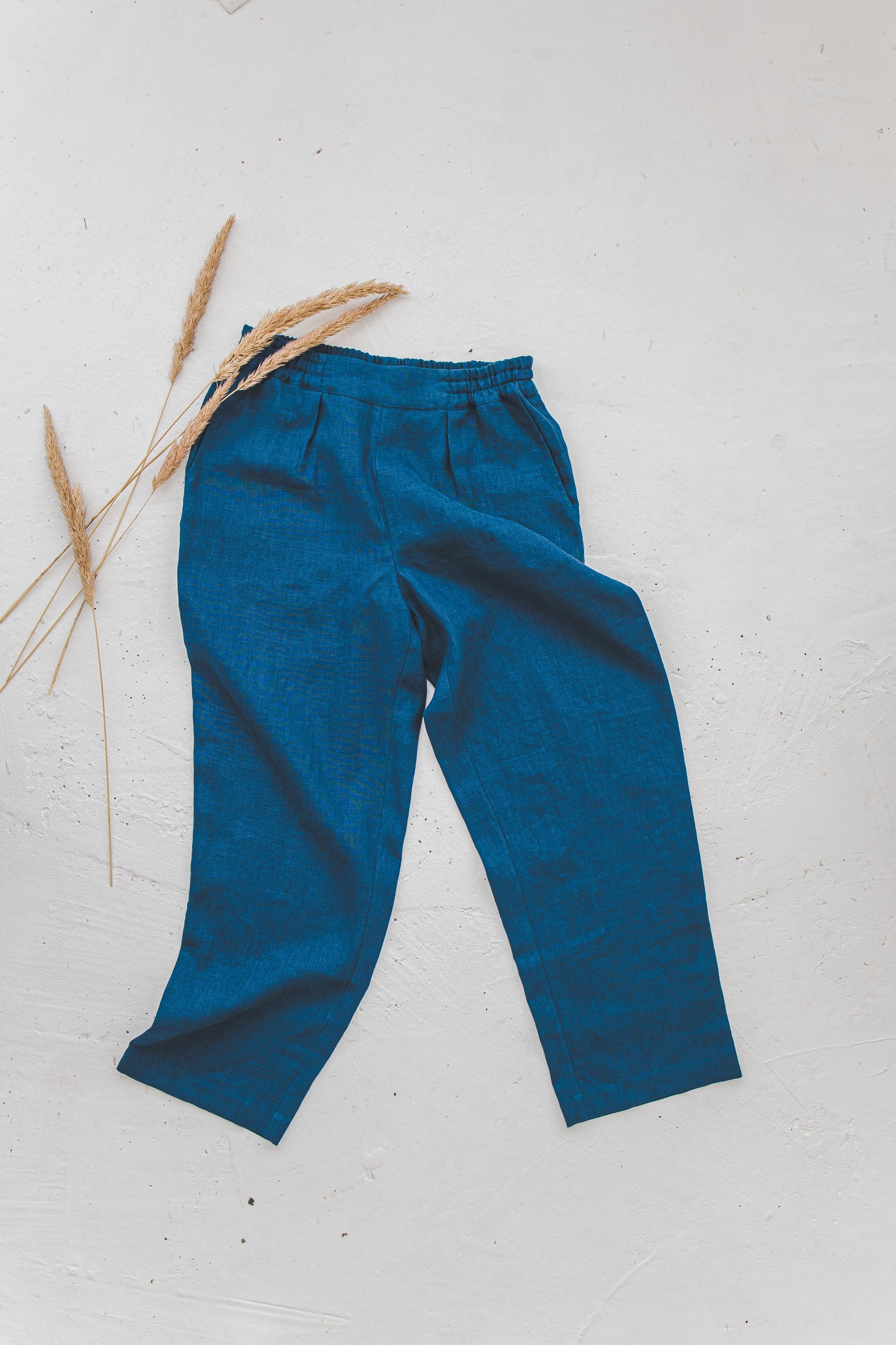 RYTAS cropped linen pants in Indigo blue