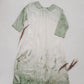 PASAKA round collars maxi linen dress with Green Ombre Forest print