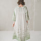 PASAKA round collars maxi linen dress with Green Ombre Forest print