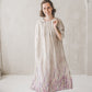 A-line oversized long linen dress with gradiant Lavender print 